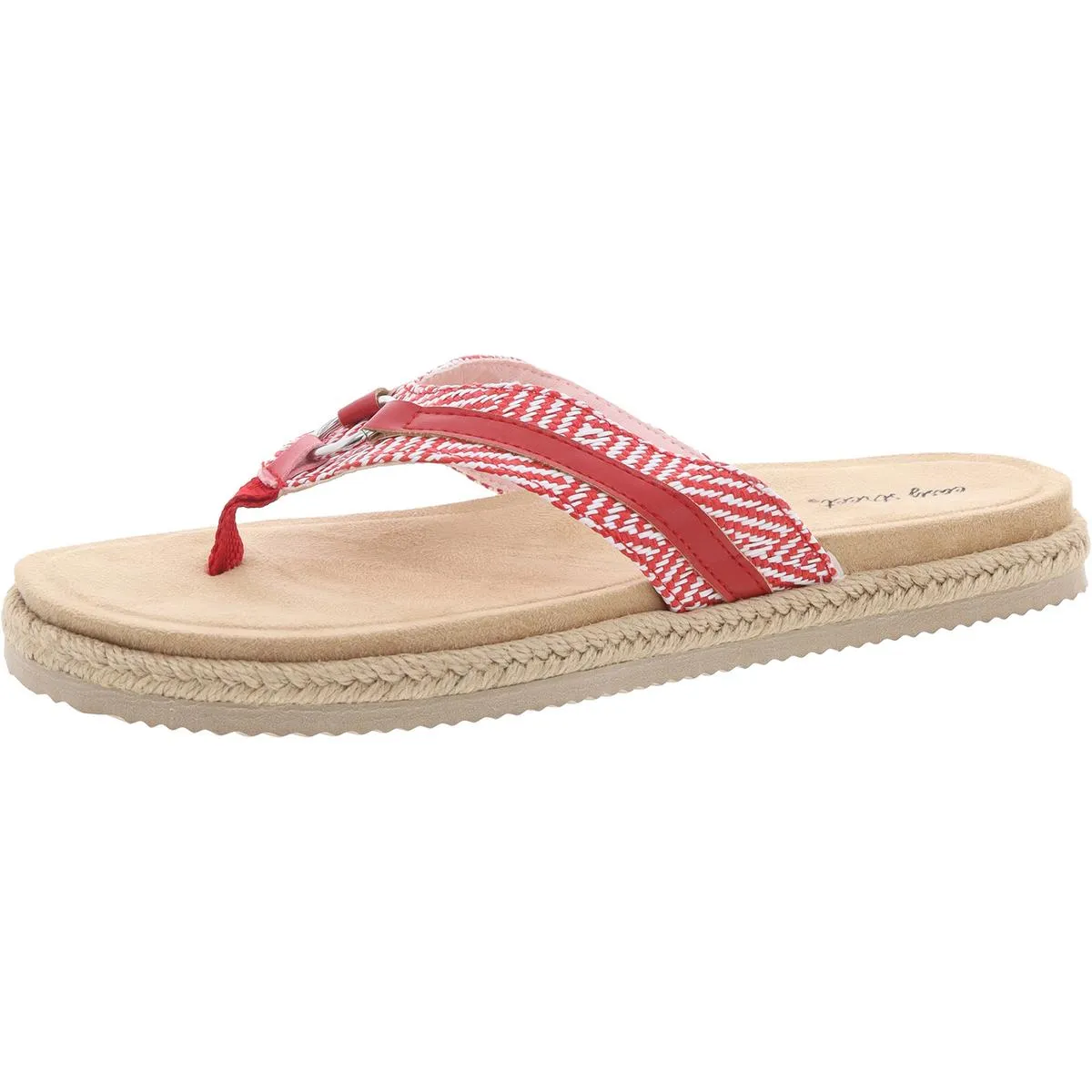 Starling Womens Woven Faux Leather Slide Sandals
