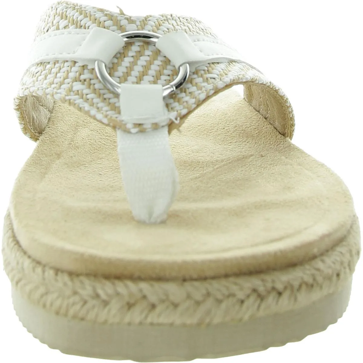 Starling Womens Woven Faux Leather Slide Sandals