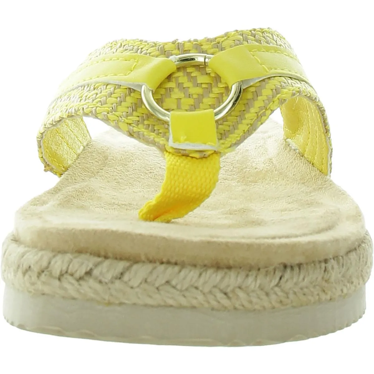 Starling Womens Woven Faux Leather Slide Sandals
