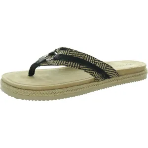 Starling Womens Woven Faux Leather Slide Sandals