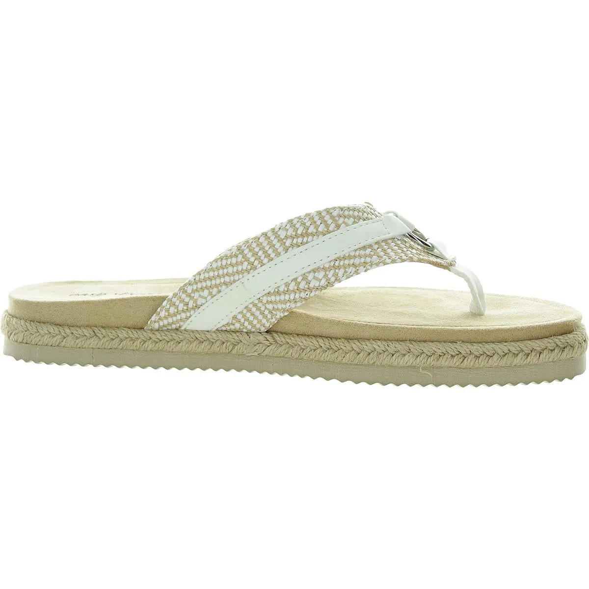 Starling Womens Woven Faux Leather Slide Sandals
