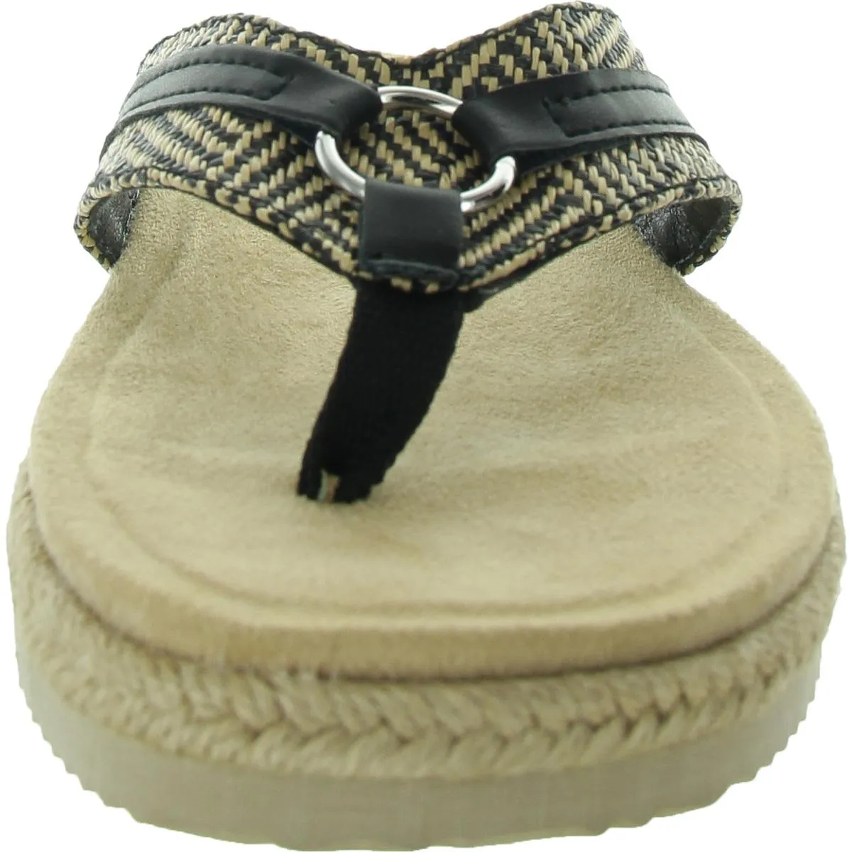 Starling Womens Woven Faux Leather Slide Sandals