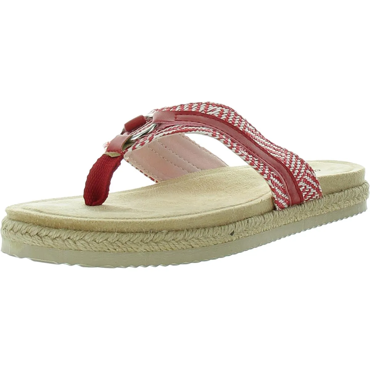 Starling Womens Woven Faux Leather Slide Sandals