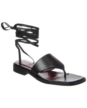 STAUD Alexandre Lace-Up Leather Sandal