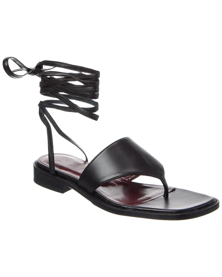 STAUD Alexandre Lace-Up Leather Sandal