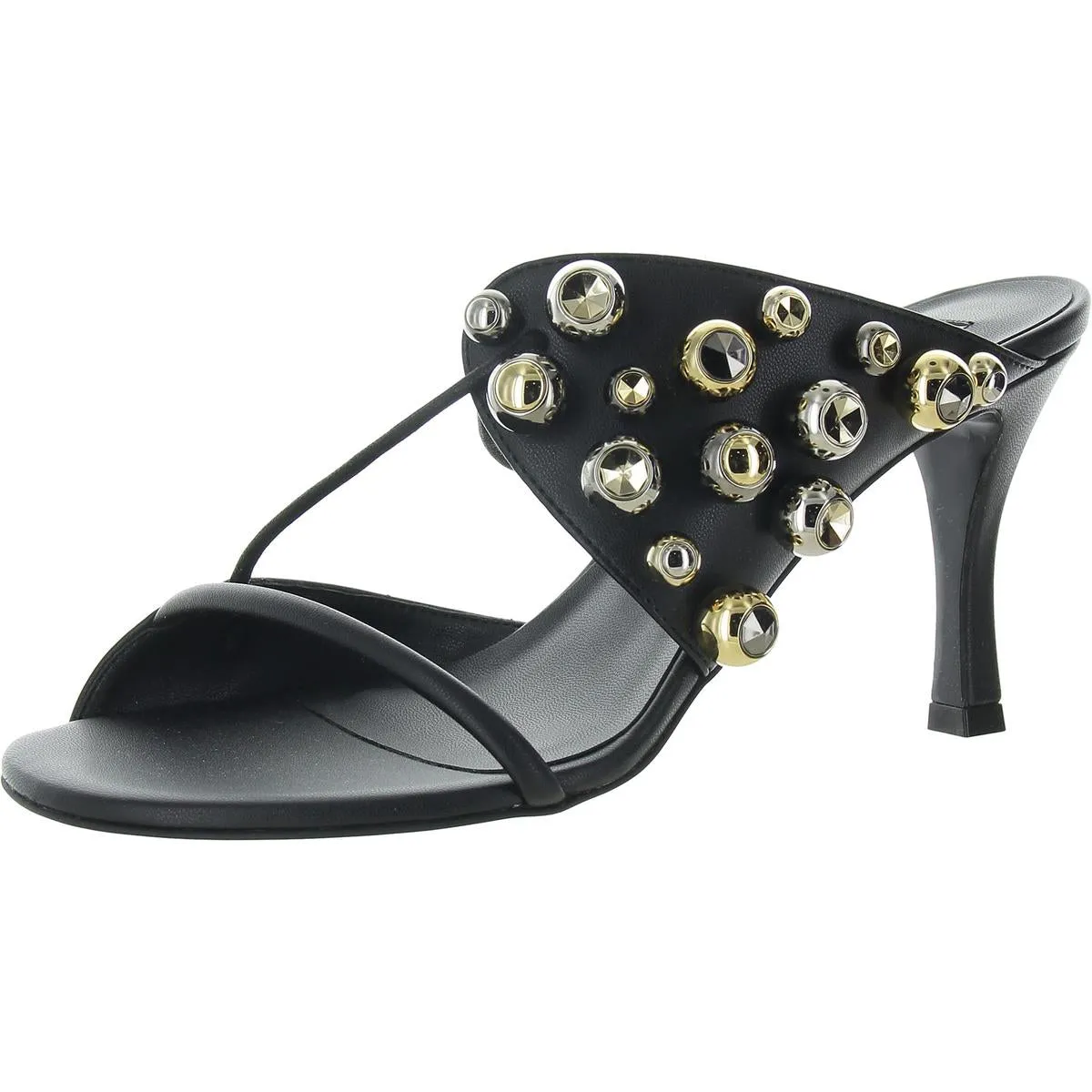 Stella 100 Womens Studded Faux Leather Heels