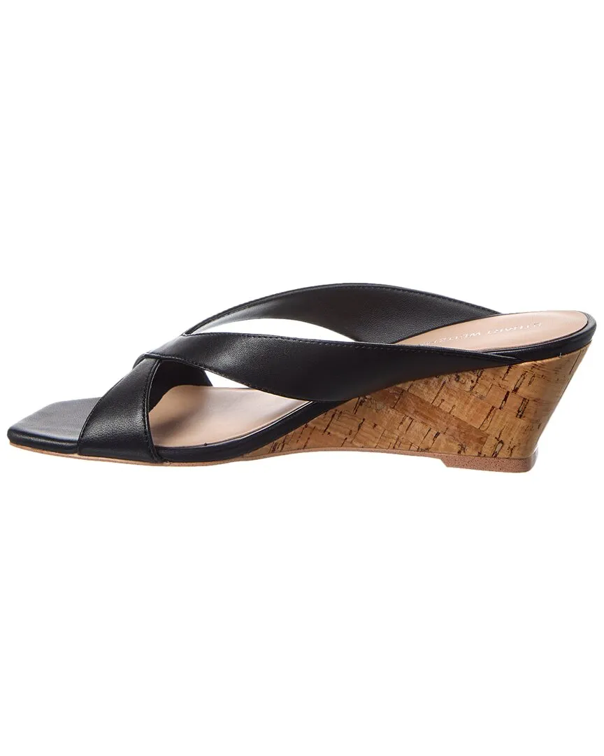 Stuart Weitzman Miami 50 Leather Wedge Sandal