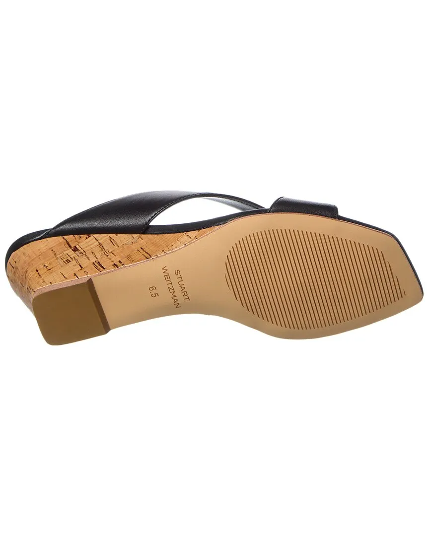 Stuart Weitzman Miami 50 Leather Wedge Sandal