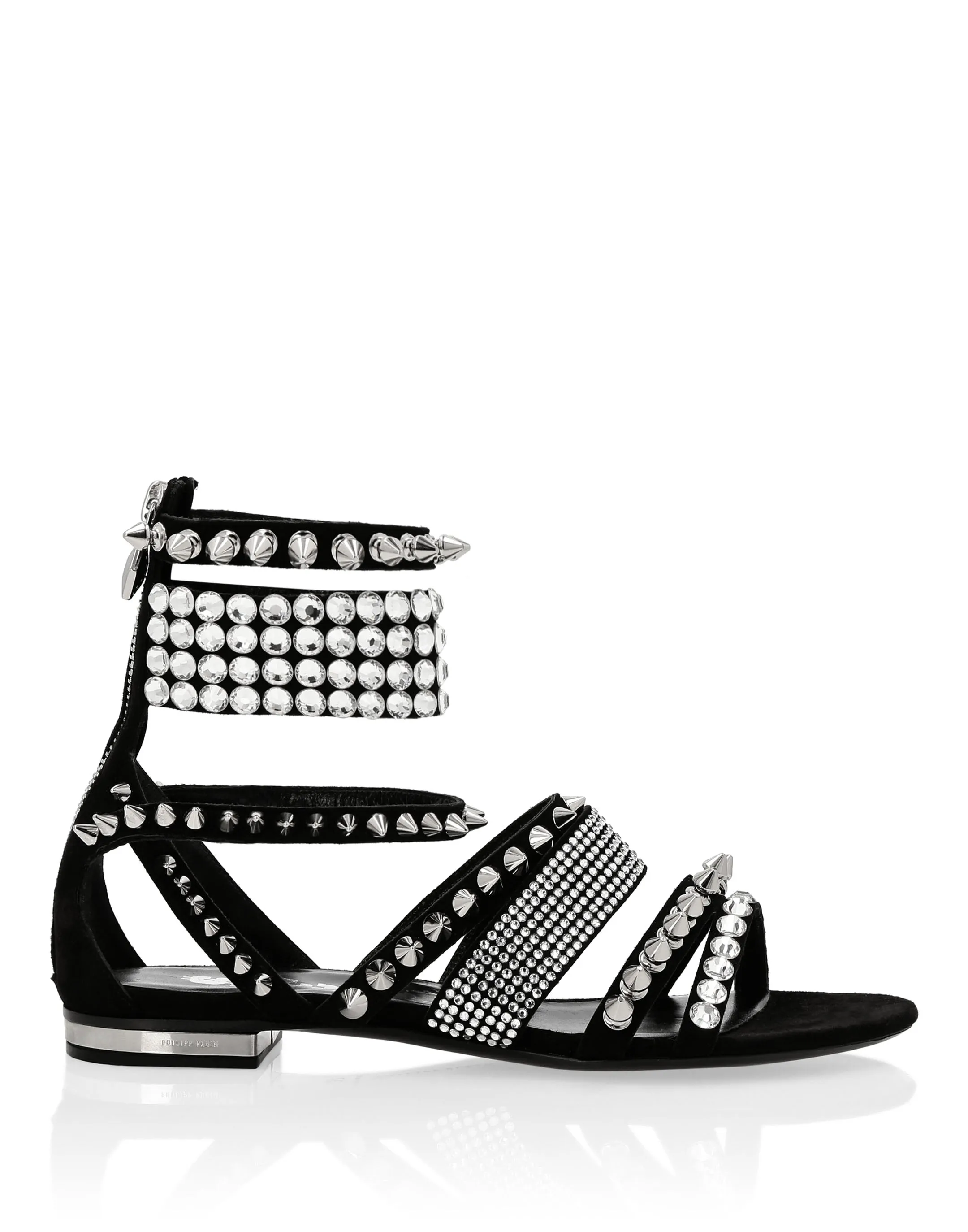 Suede Sandals Flat Studs