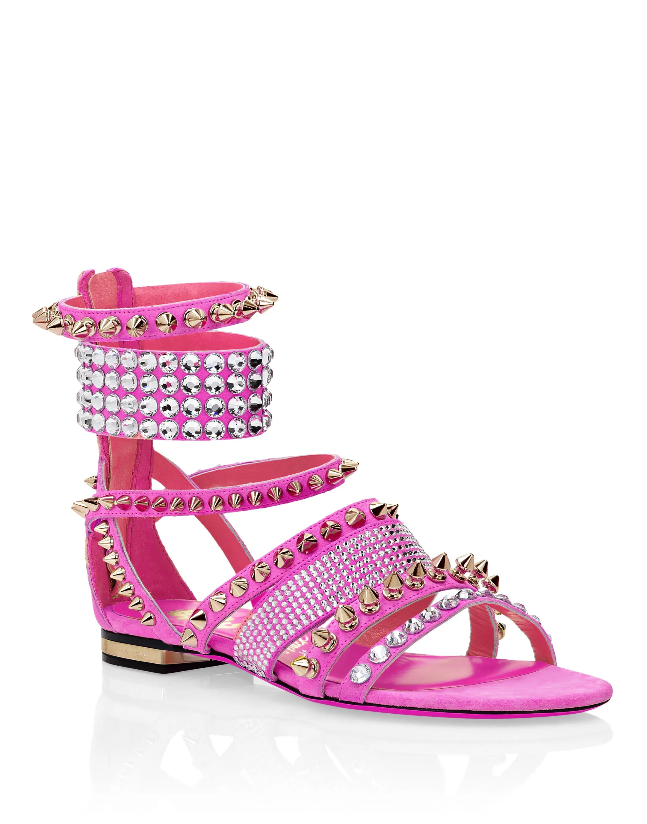 Suede Sandals Flat Studs