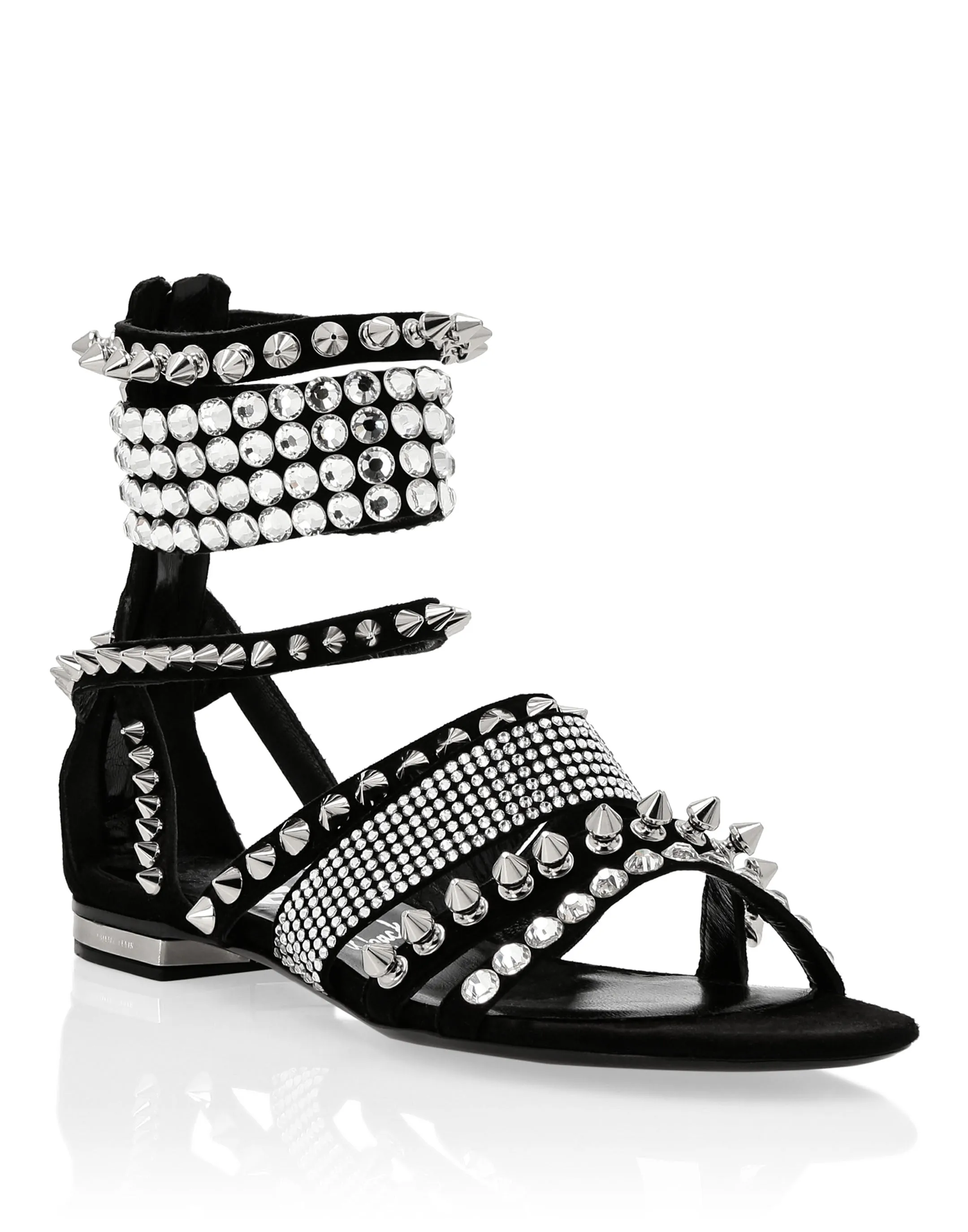 Suede Sandals Flat Studs