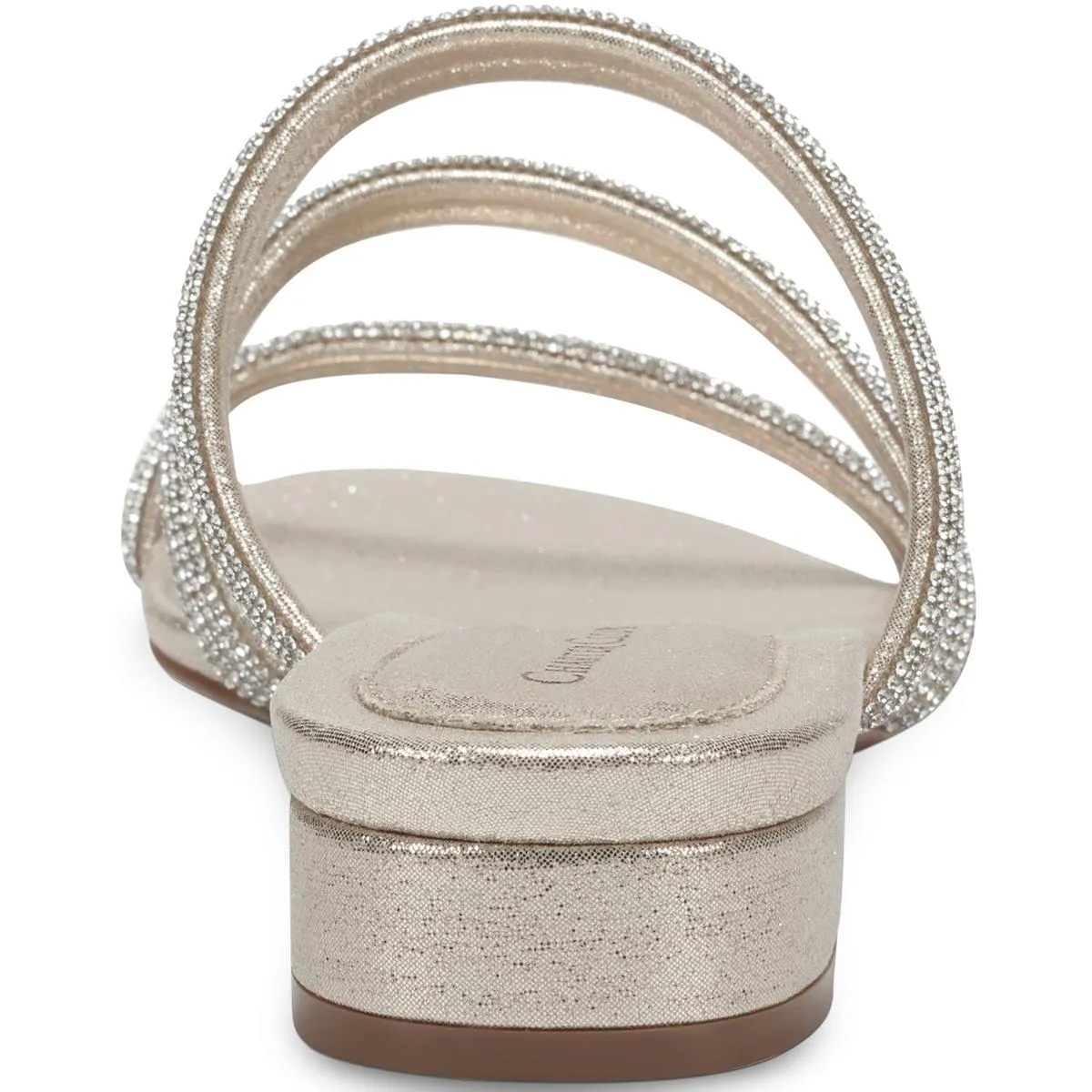 Sunnyy Womens Rhinestone Glitter Slide Sandals