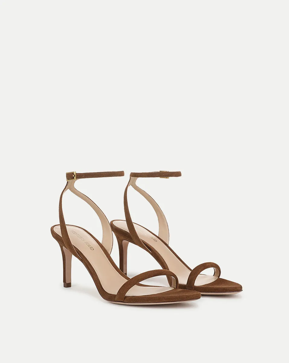 Sylvie Suede Ankle-Strap Stiletto Sandal