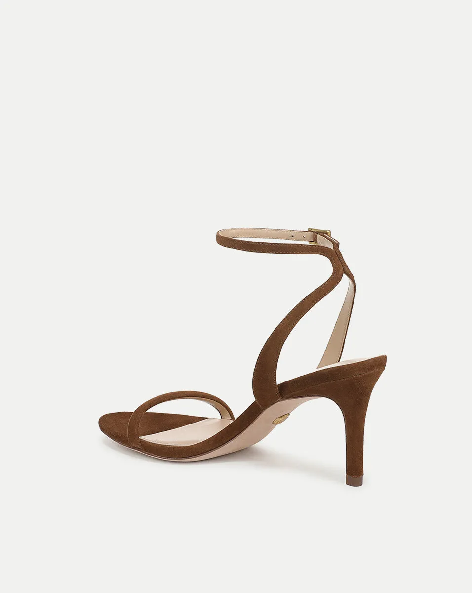 Sylvie Suede Ankle-Strap Stiletto Sandal