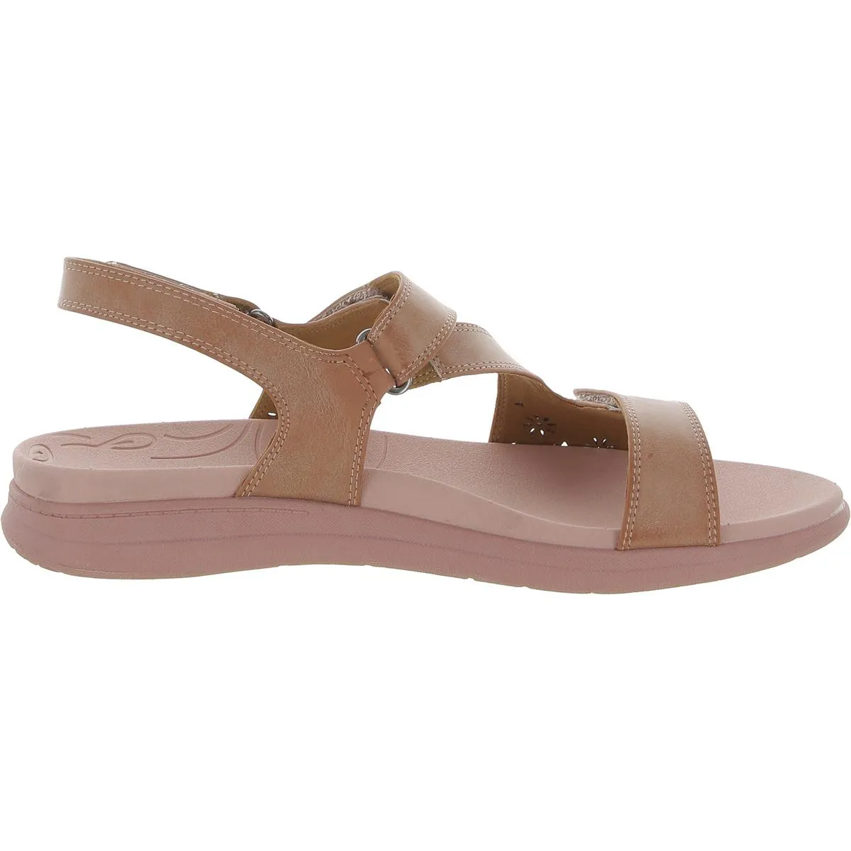 Tala Asym Womens Faux Leather Cut-Out Ankle Strap