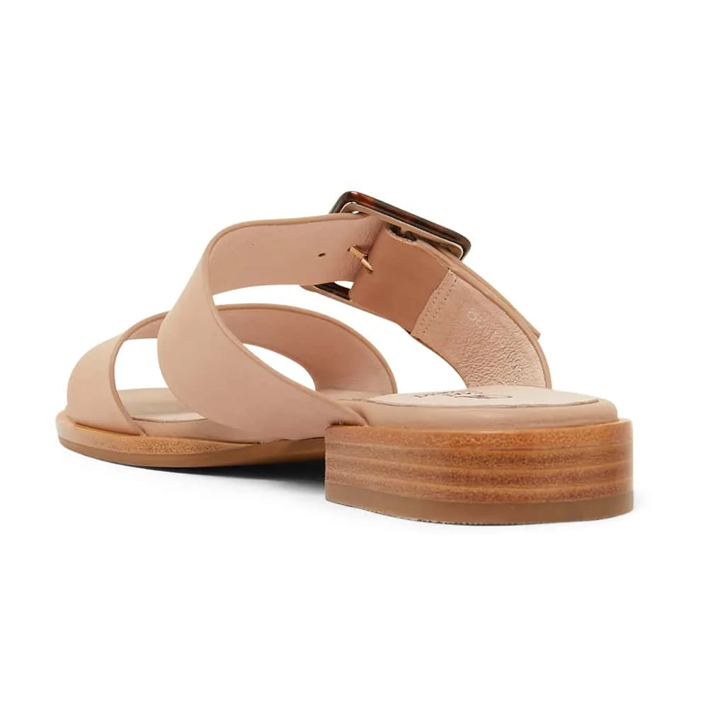 Tanya Slide in Nude Leather