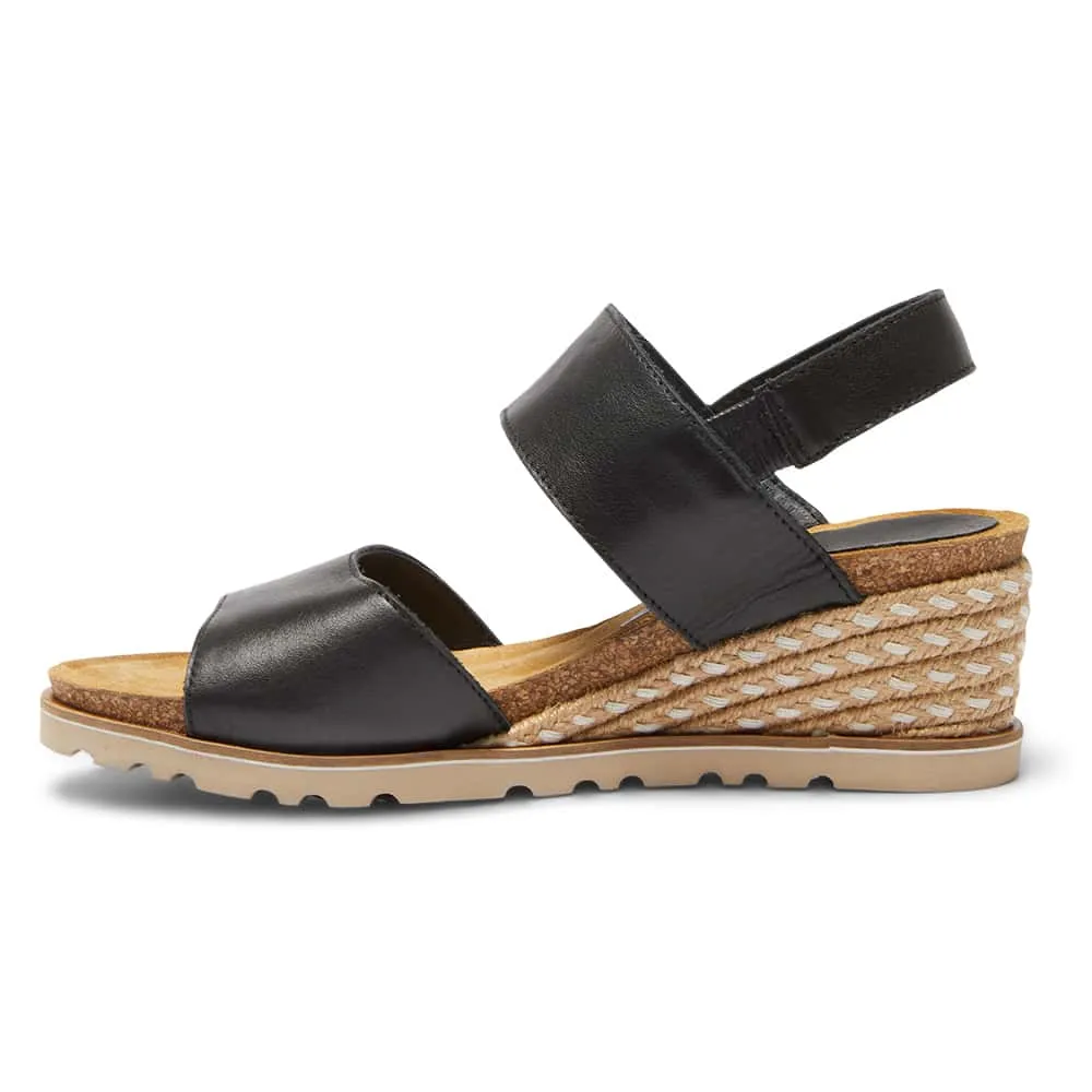 Terrace Espadrille in Black Leather