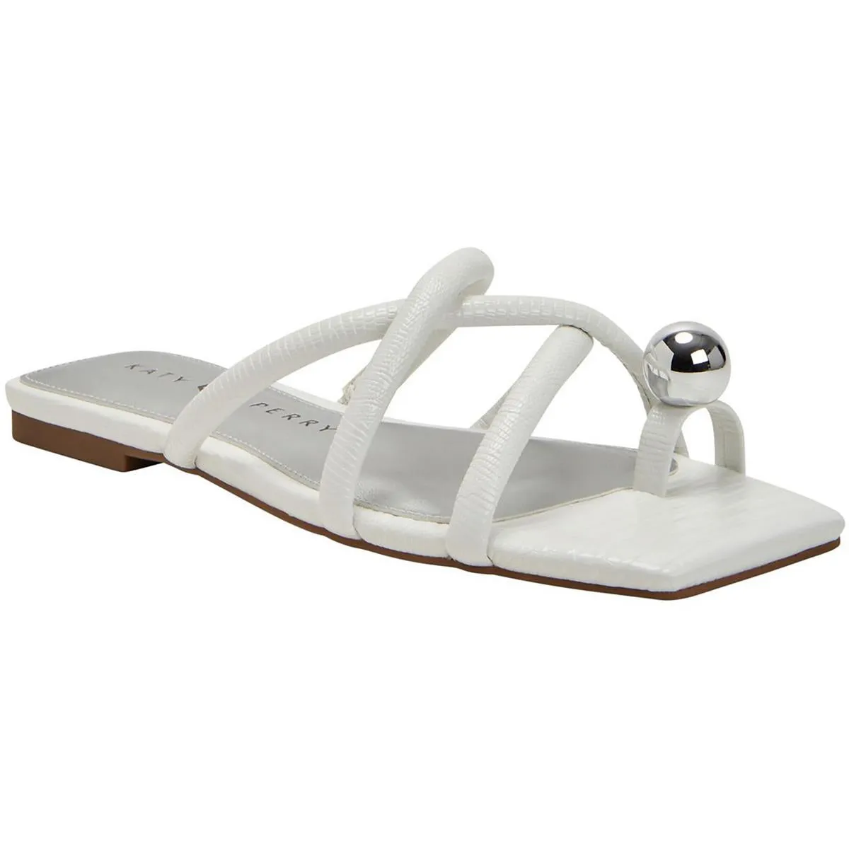 The Came Toe Thong Sandal Womens Toe Loop Faux Leather Slide Sandals