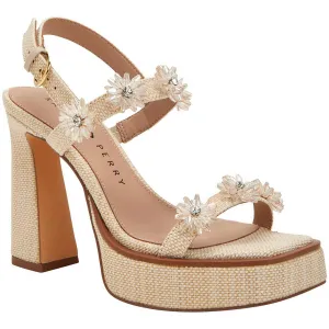 The Steady Flower Sandal Womens Embellished Textured Block Heel