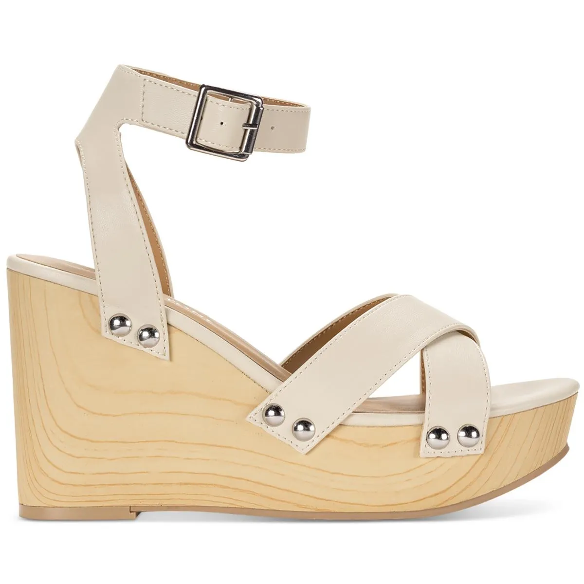 Tiaraa Womens Faux Leather Studded Slingback Sandals