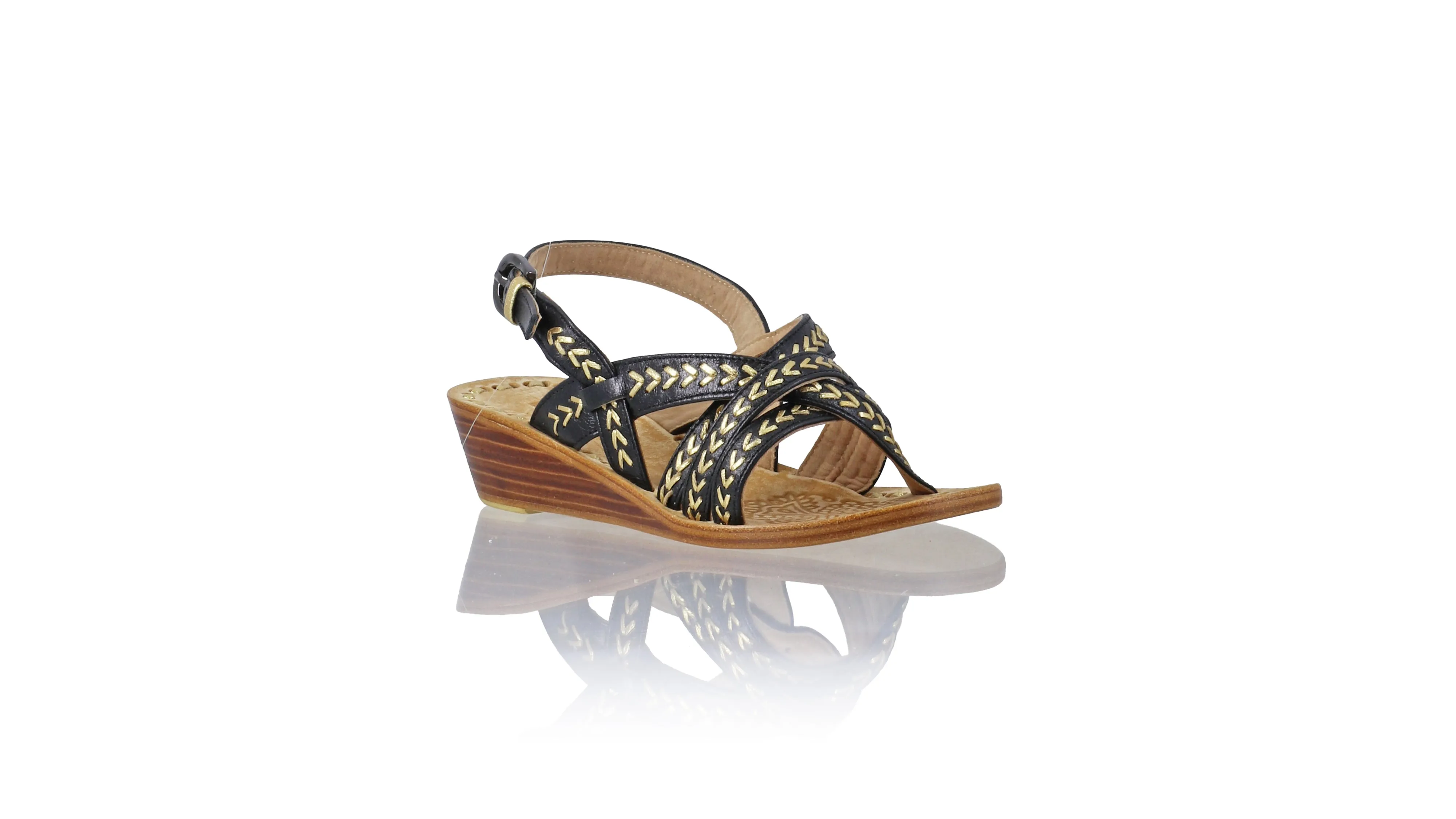 Tiwi 35mm Wedges - Black & Gold