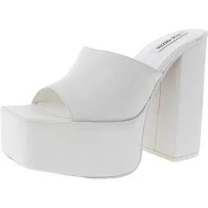 TRIXIE Womens Block Heel Leather Platform Sandals