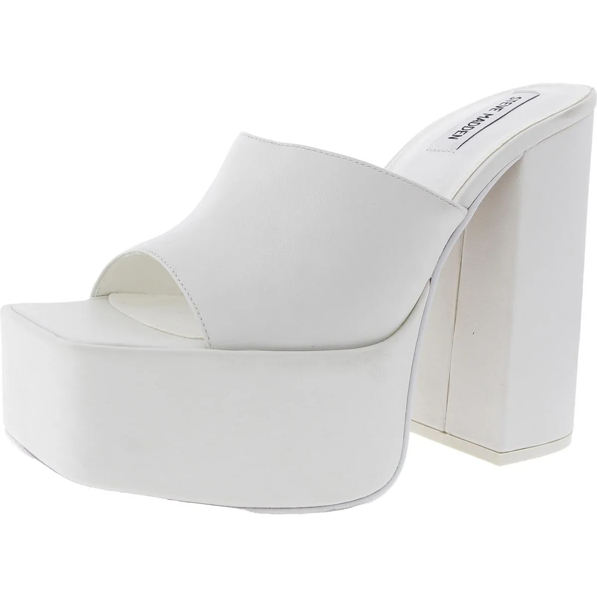 TRIXIE Womens Block Heel Leather Platform Sandals