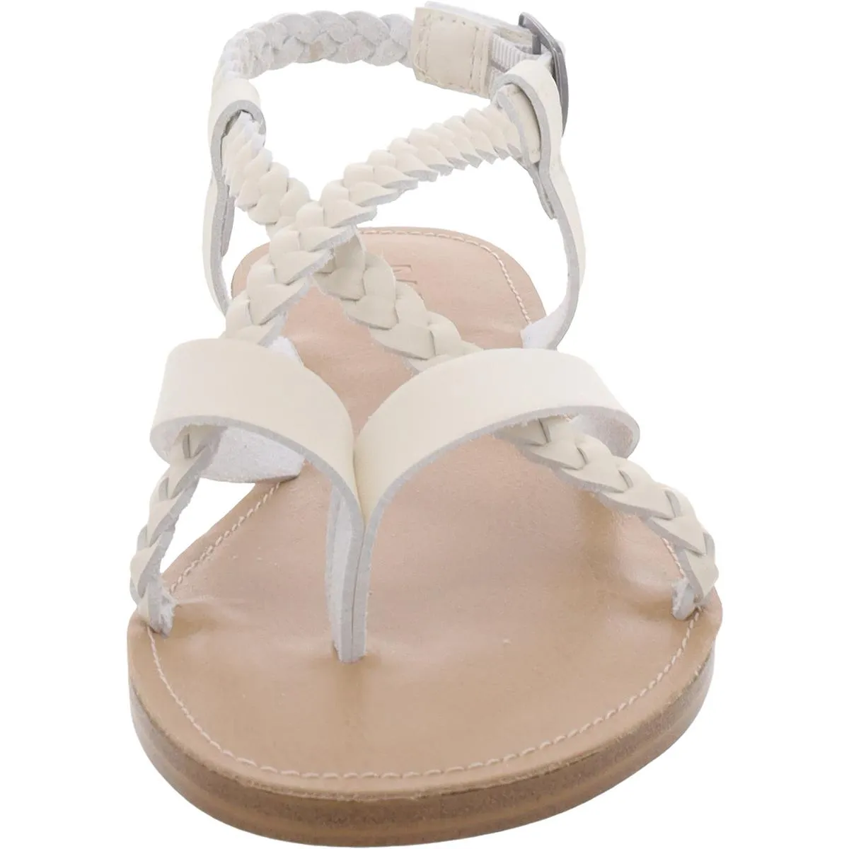 Vaeda Womens Faux Leather Ankle Strap Thong Sandals