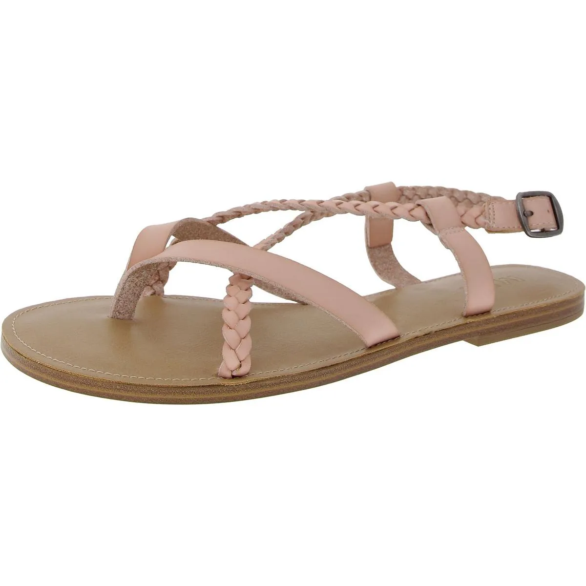 Vaeda Womens Faux Leather Ankle Strap Thong Sandals