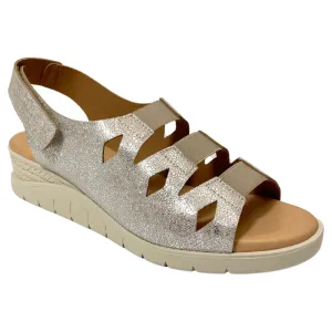 Valeria's Cecily Canvas Beige Soft Leather Sandal (Women's)