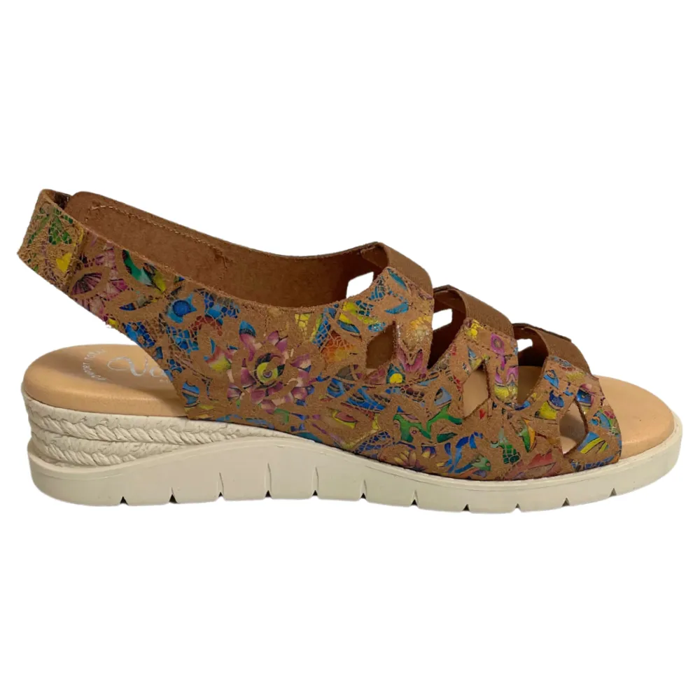 Valeria's Cecily Multi Color Soft Leather Sandal (Women's)