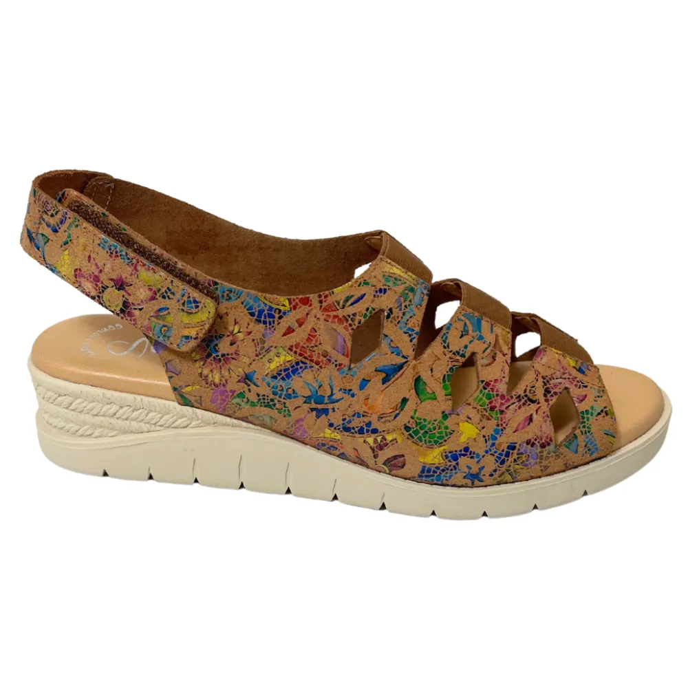 Valeria's Cecily Multi Color Soft Leather Sandal (Women's)