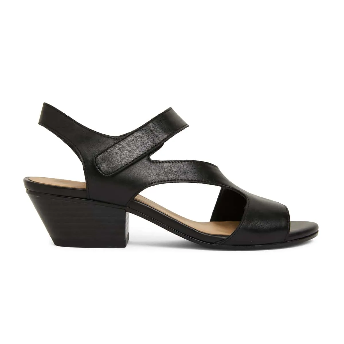 Venice Heel in Black Leather
