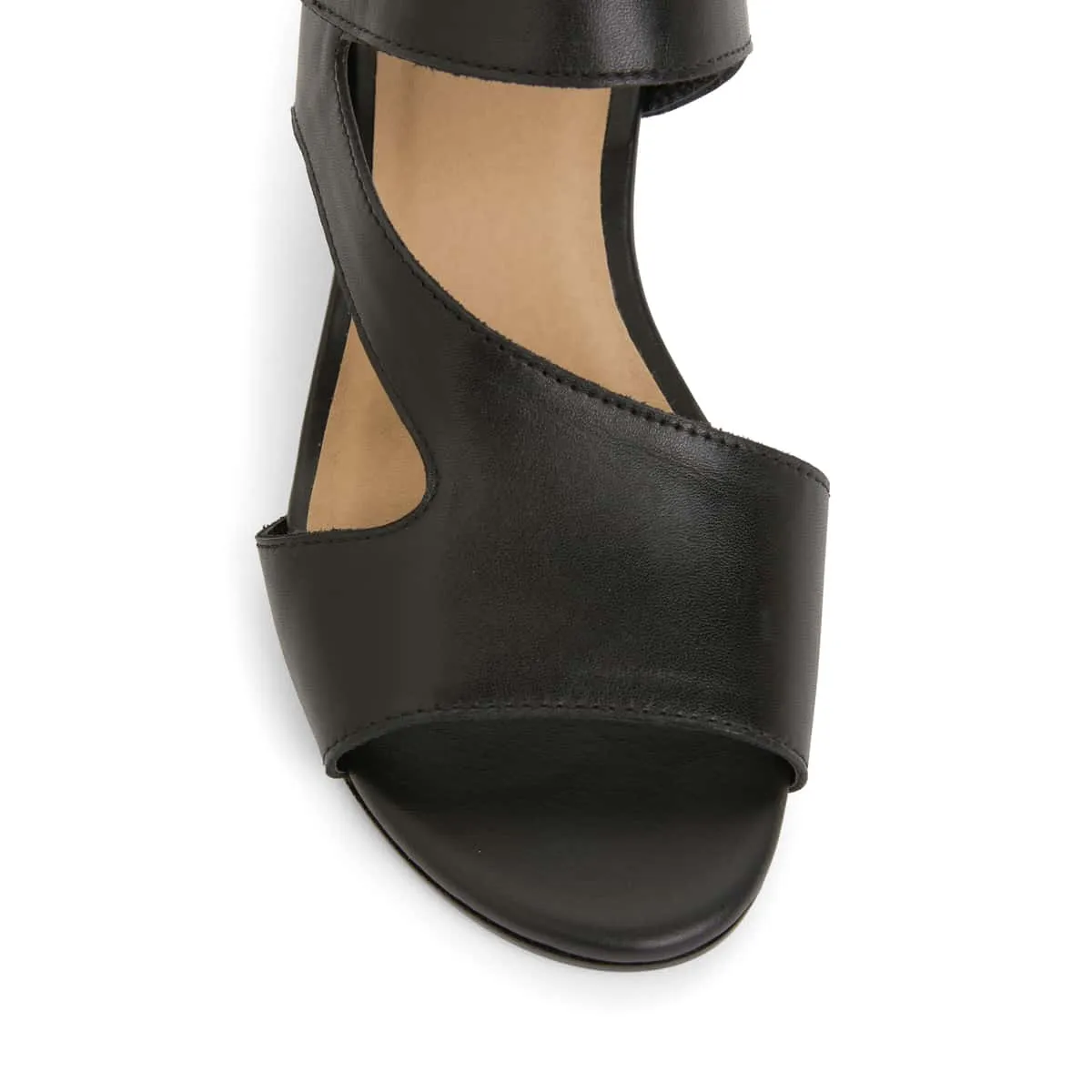 Venice Heel in Black Leather