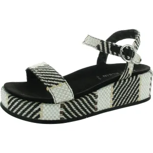 Venture Womens Adjustable Straw Platform Sandals