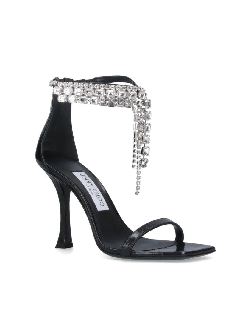 Verity 100" Slingback Sandals  Black