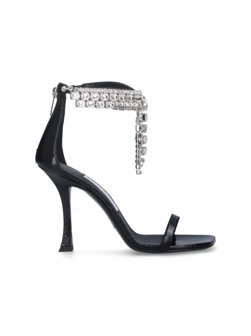 Verity 100" Slingback Sandals  Black