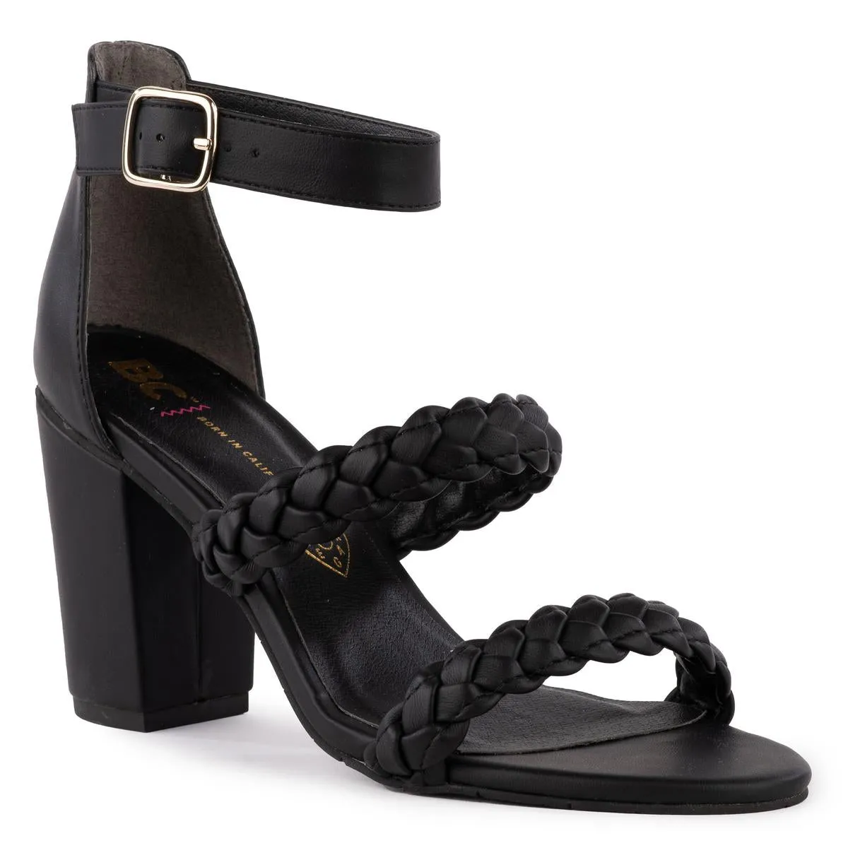 Wanna Be Womens Braided Faux Leather Heels