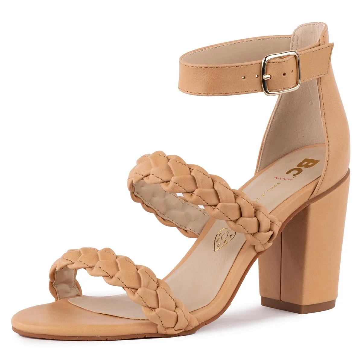 Wanna Be Womens Braided Faux Leather Heels