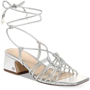 Westley Womens Faux Leather Square Toe Heels