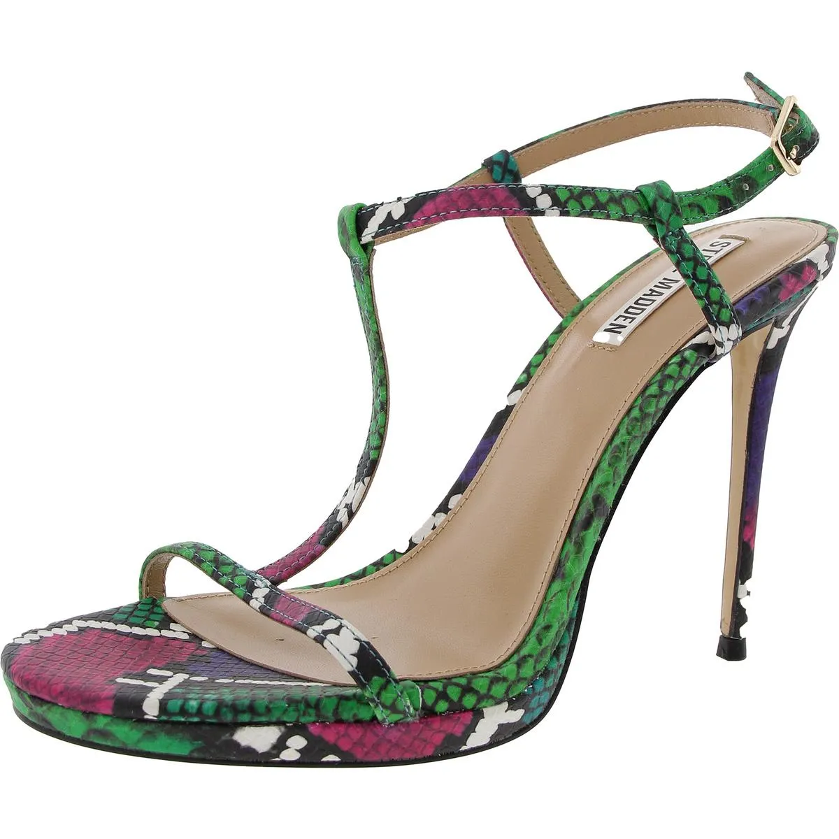 WILMA Womens Buckle Leather Ankle Strap