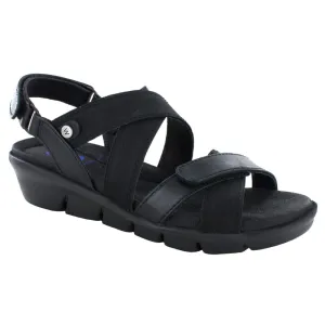 Wolky Electra Black Mighty Leather Strappy Sandal (Women's)