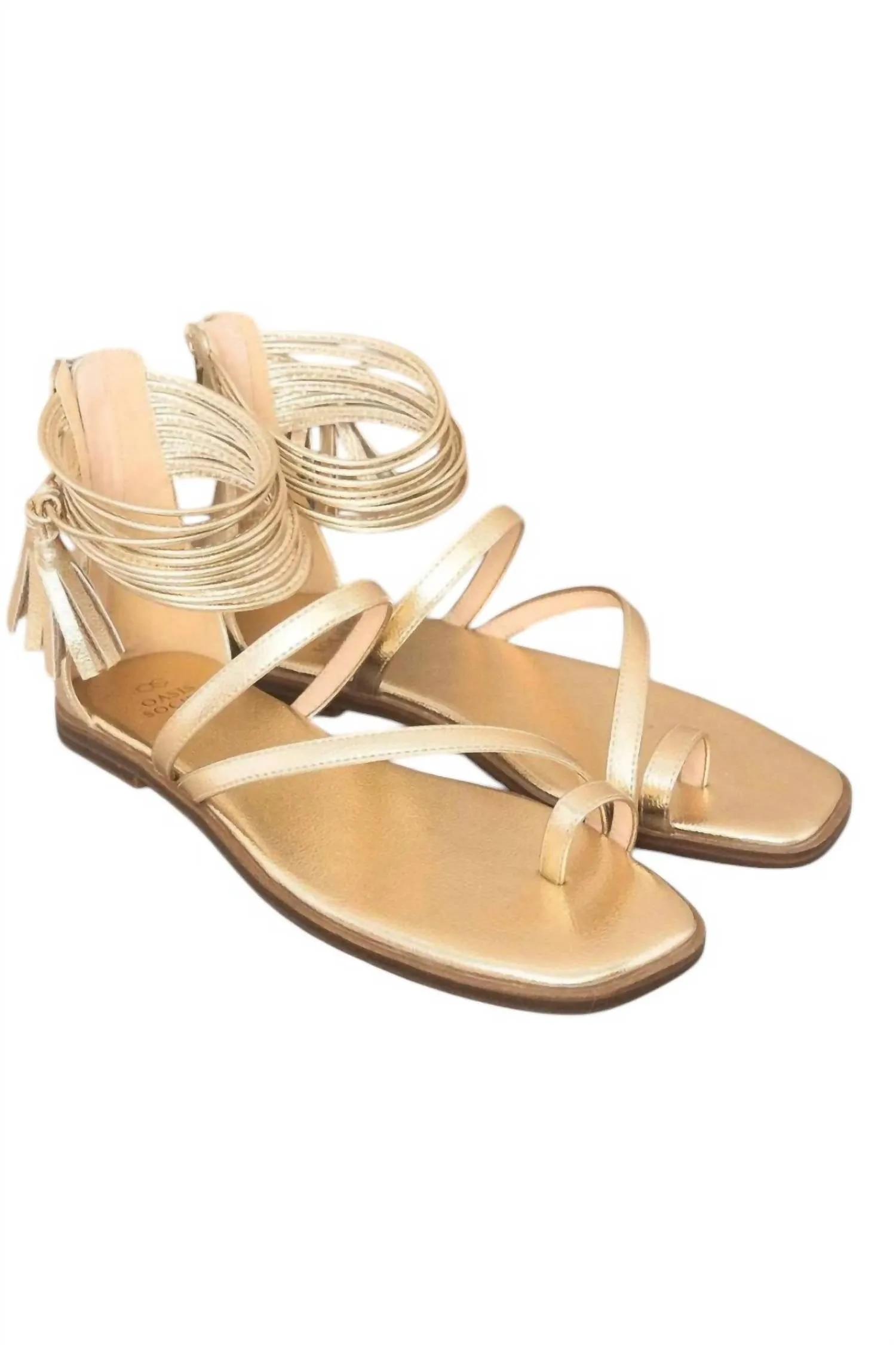 Women's Abril Strappy Sandals In Metallic Gold