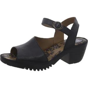 Womens Adjustable Open Toe Block Heel