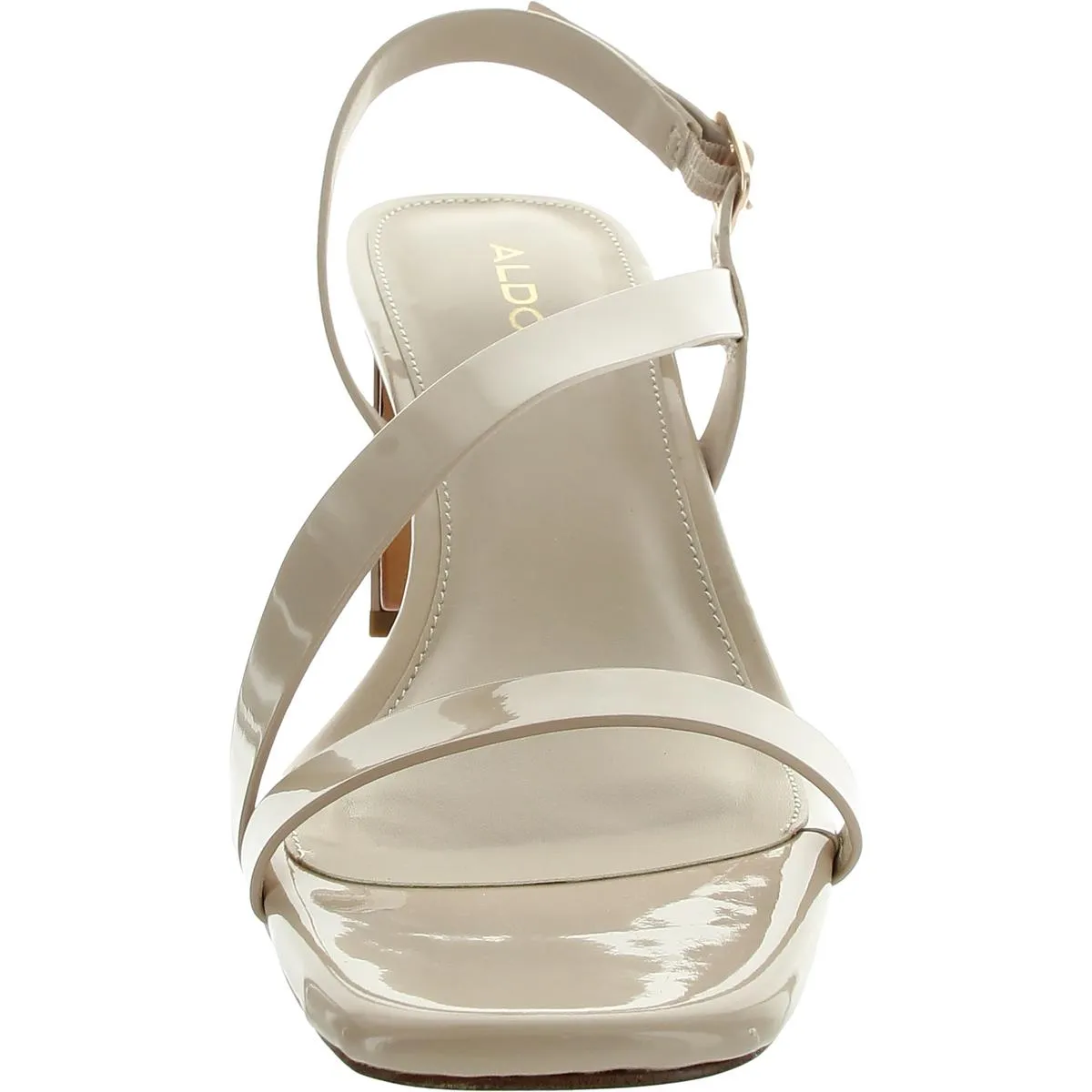 Womens Adjustable Patent Block Heel