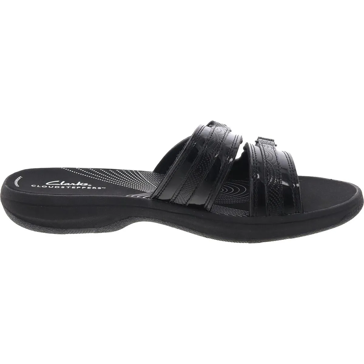 Womens Adjustable Patent Slide Sandals