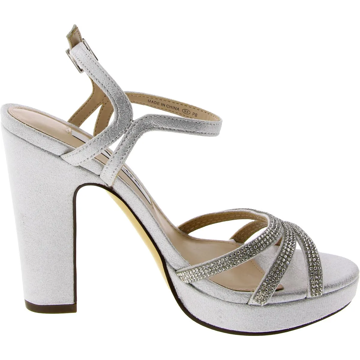 Womens Ankle Strap Ebellished Platform Sandals