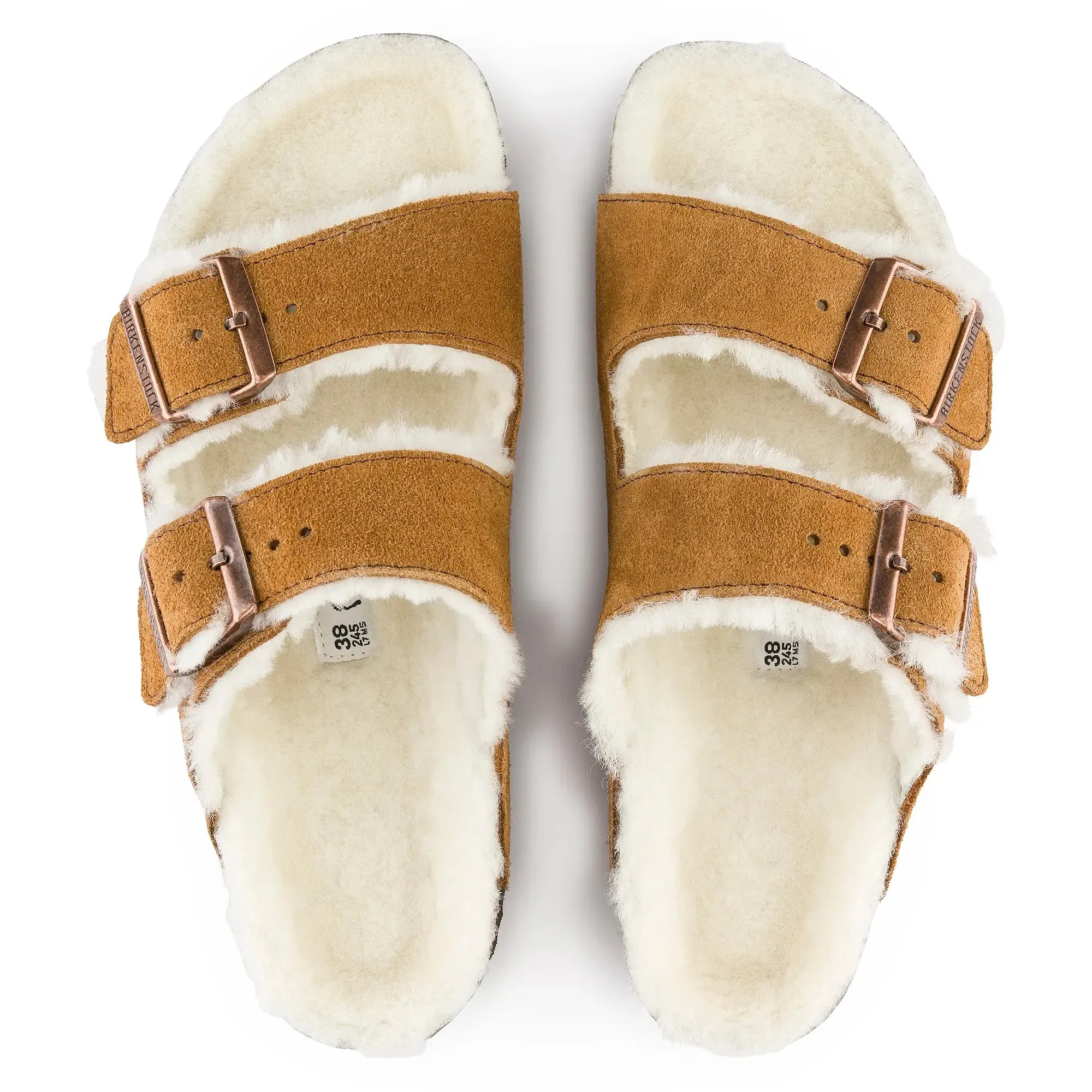 Womens Birkenstock Arizona Shearling  Cozy Suede Sandal with Plush Lining