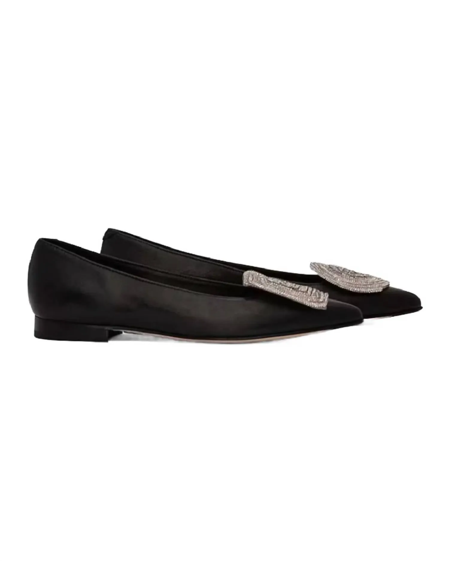 Women's Bonnie Leather Flat In Black