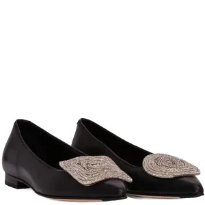 Women's Bonnie Leather Flat In Black